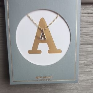Gold Plated Initial 'A' Necklace
